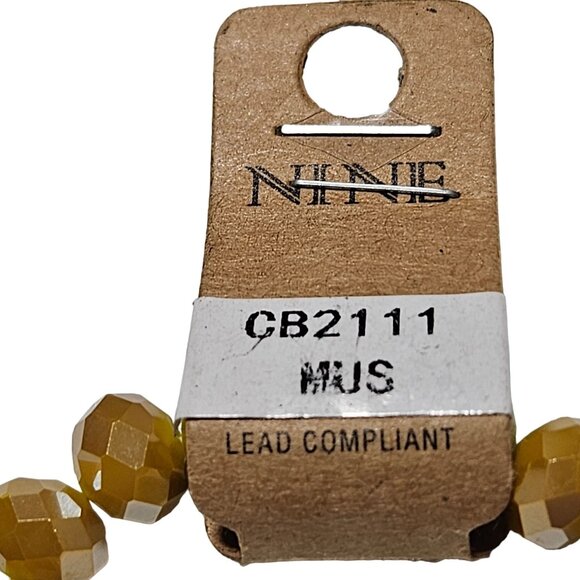 Elegant Nine Beaded Bracelet Rhinestone Ball Yellow Faceted Beads Lead Compliant - Picture 2 of 5